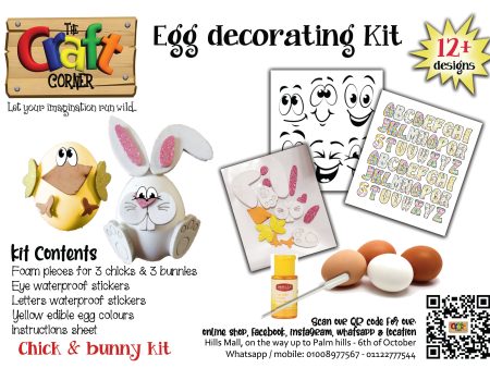 Egg colouring kit 7 (3D chick & bunny kit) Discount