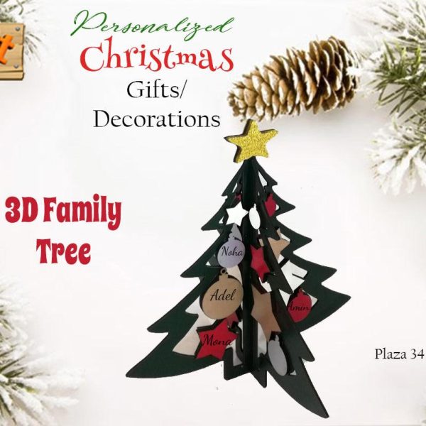 3D wooden tabletop christmas tree For Cheap