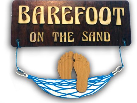 Barefoot in the sand wooden wall art Discount