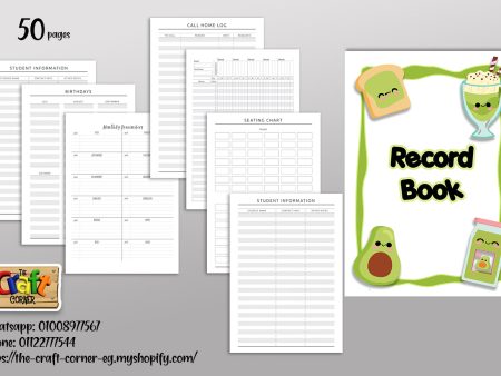 Avocado theme record book Discount