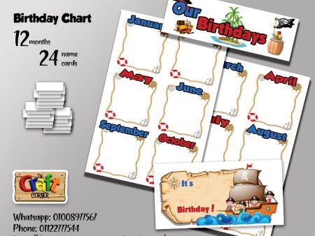 Pirates Birthday Chart Set Hot on Sale