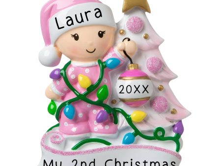 Baby s 2nd Christmas Tree Ornament - Pink Girl For Cheap