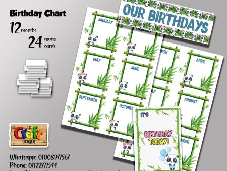 Panda Birthday Chart Set on Sale