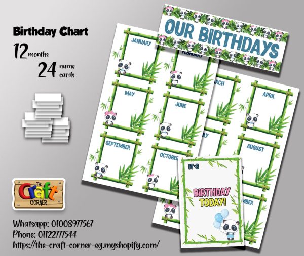 Panda Birthday Chart Set on Sale