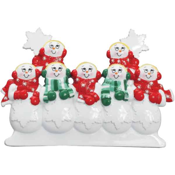 Snowman Family of 7 Personalized Table Top Decor on Sale