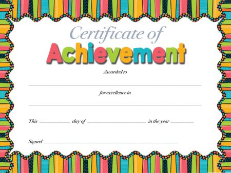 Certificate of Achievement stripes and dots theme Online now