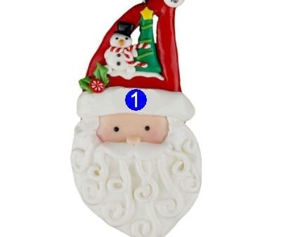 Santa Face Fancy Hat Personalized Ornament Discount