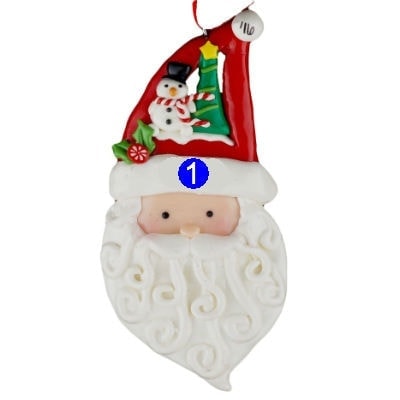 Santa Face Fancy Hat Personalized Ornament Discount