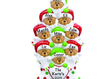 Stocking Bears Family Of 9 Christmas Ornament on Sale