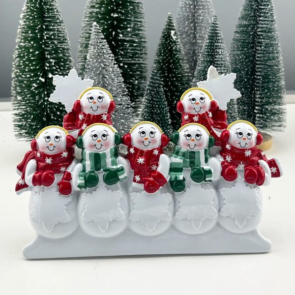 Snowman Family of 7 Personalized Table Top Decor on Sale