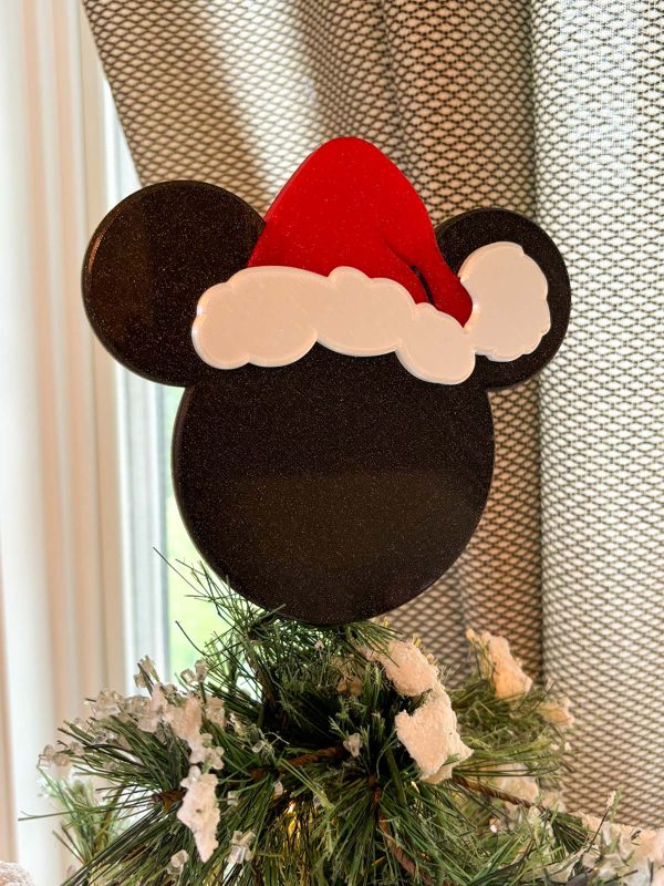 Classic Mouse Christmas Tree Topper with optional hat bow Online