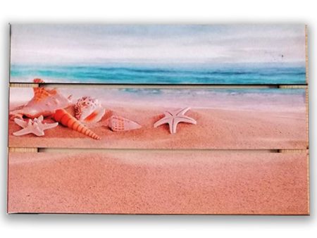 Beach printed wooden plaques (3) For Sale