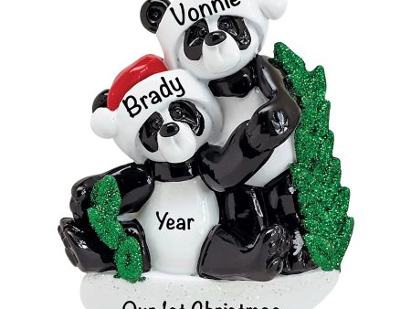 Panda Family of 2 Christmas Ornament Fashion