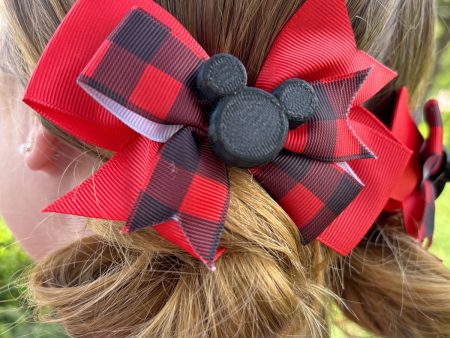 Do As Dreamers Do Buffalo Plaid Mini Hair Bow - Clearance Online now