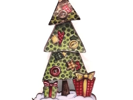 Wooden printed 2D christmas tree For Cheap