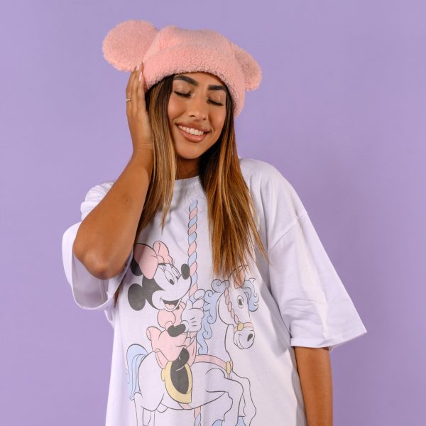 Pink Minnie Mouse Sherpa Beanie Online