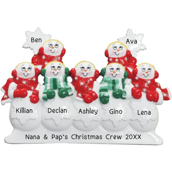 Snowman Family of 7 Personalized Table Top Decor on Sale