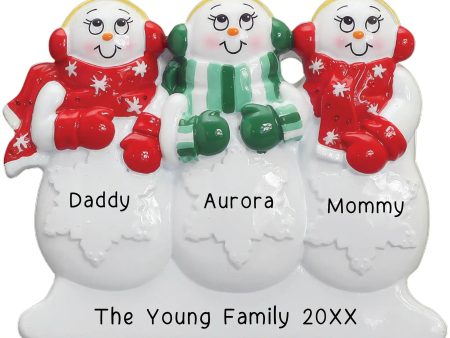 Snowman Family of 3 Table Top Personalized Keepsake For Discount