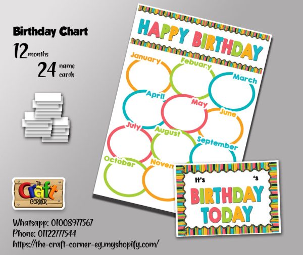 Stirpes and dots Birthday Chart Set (2) Supply