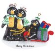 Black Bear Sled Family of 3 Christmas Ornament For Discount