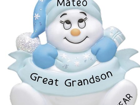 Great Grandson Snowman Personalized Ornament Online now