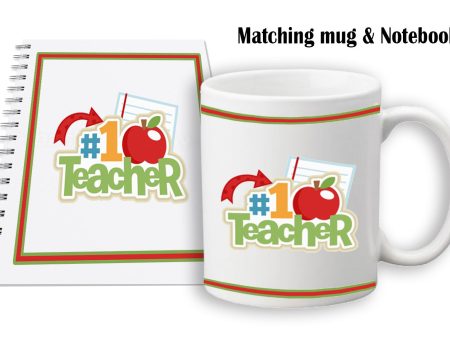 Teacher mug and notebook set (#1 teacher) Online Sale