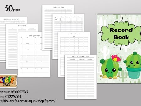 Cactus theme record book For Discount