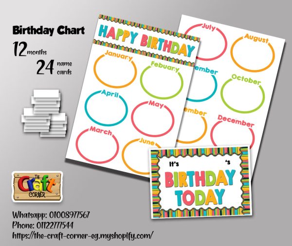 Stripes and dots Birthday Chart Set For Cheap