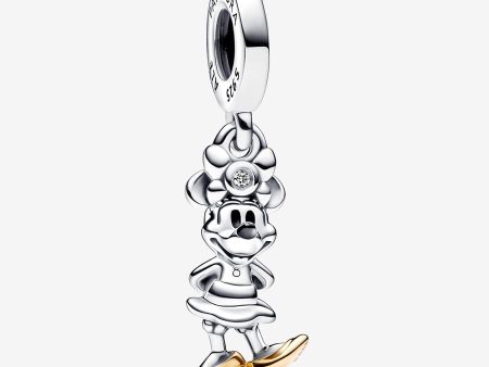 Disney 100th Anniversary Minnie Mouse Lab-grown Diamond Dangle Charm on Sale