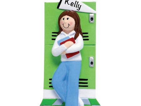 School Girl Personalized Ornament - Brunette Sale