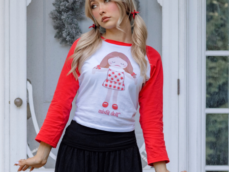 Misfit Doll Crop Raglan For Cheap