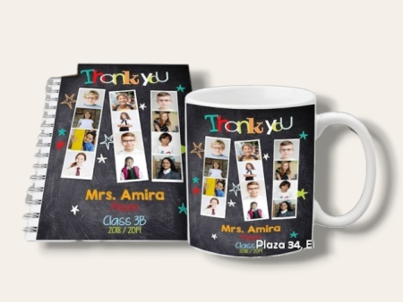 Teacher mug and notebook set (Student pictures) Supply