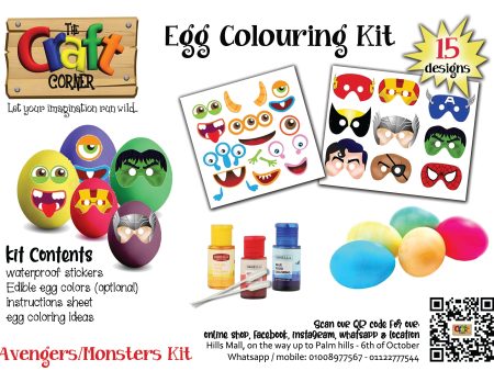 Egg colouring kit 1 (Monsters & avengers kit) on Sale