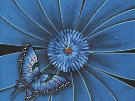 Blue Flower with Butterfly  Online Hot Sale