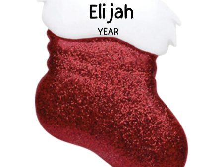 Red Glitter Stocking Christmas Ornament For Discount