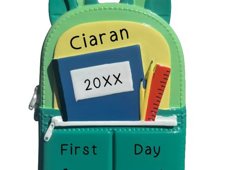 School Backpack Ornament - Green Online Hot Sale