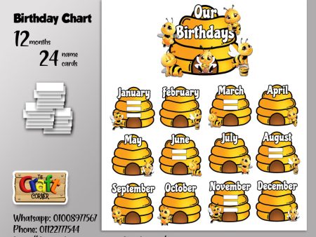 Bees Birthday Chart Set Supply