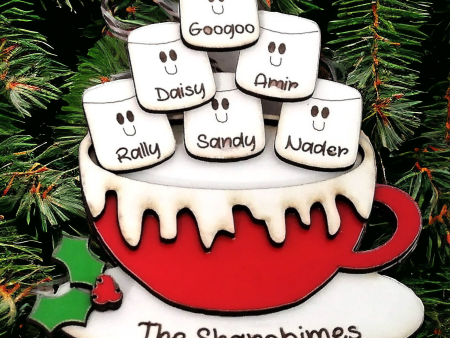 Personalized marshmallow cup wooden ornament Online Sale