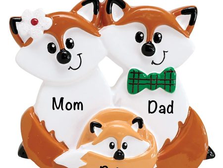 Fox Family of 3 Christmas Ornament For Cheap