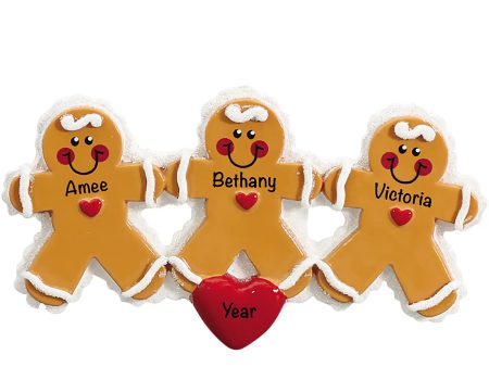 Gingerbread Family of 3 Christmas Ornament For Discount