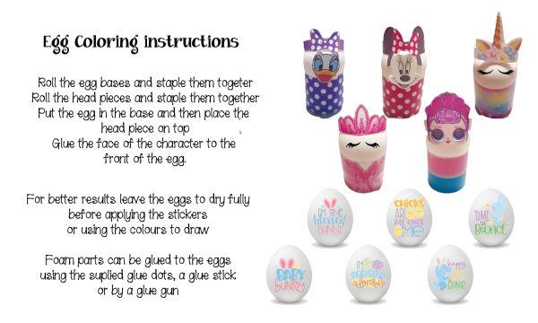 Egg colouring kit 9 (3D girls characters kit) Cheap