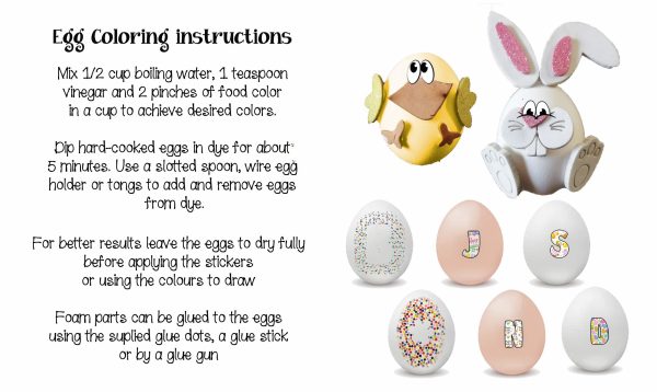 Egg colouring kit 7 (3D chick & bunny kit) Discount