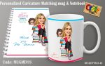 Caricature Teacher mug and notebook set Cheap