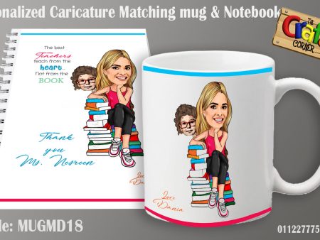 Caricature Teacher mug and notebook set Cheap