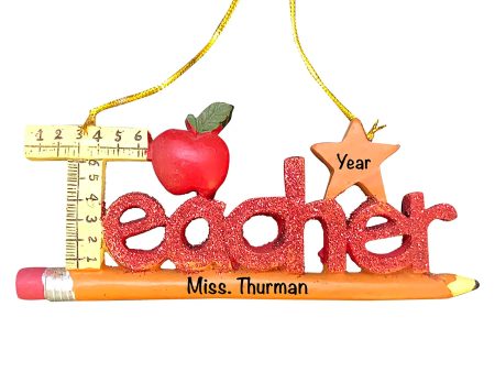 Teacher Pencil Christmas Ornament Cheap