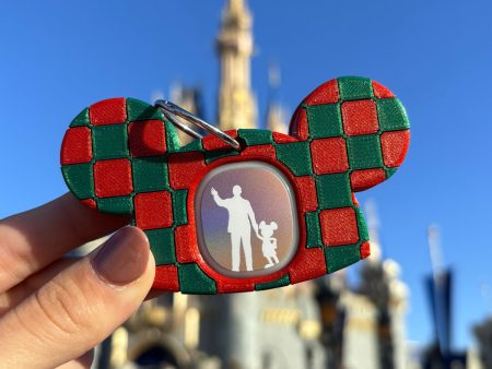 Christmas Checkered Mouseketeer Hat Magic Band Buddy For Sale