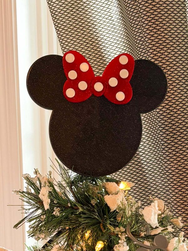 Classic Mouse Christmas Tree Topper with optional hat bow Online