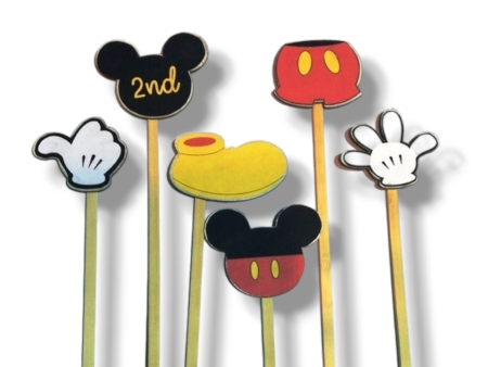 Cupcake toppers (cutout cardboard)  Mickey mouse  Sale