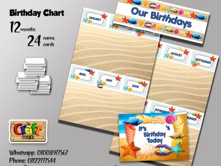 Seashell Birthday Chart Set Sale