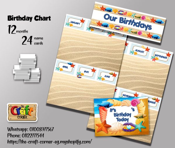 Seashell Birthday Chart Set Sale